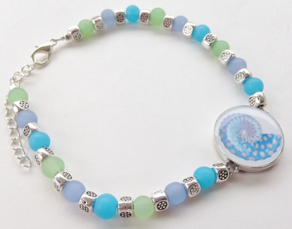 Sea Glass Golf Ball Marker Ankle Bracelet One Putt Designs