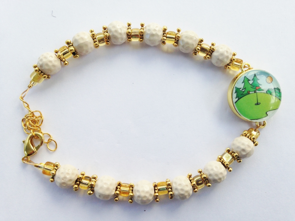 Golf Balls and Gold Balls Marker Ankle Bracelet One Putt Designs