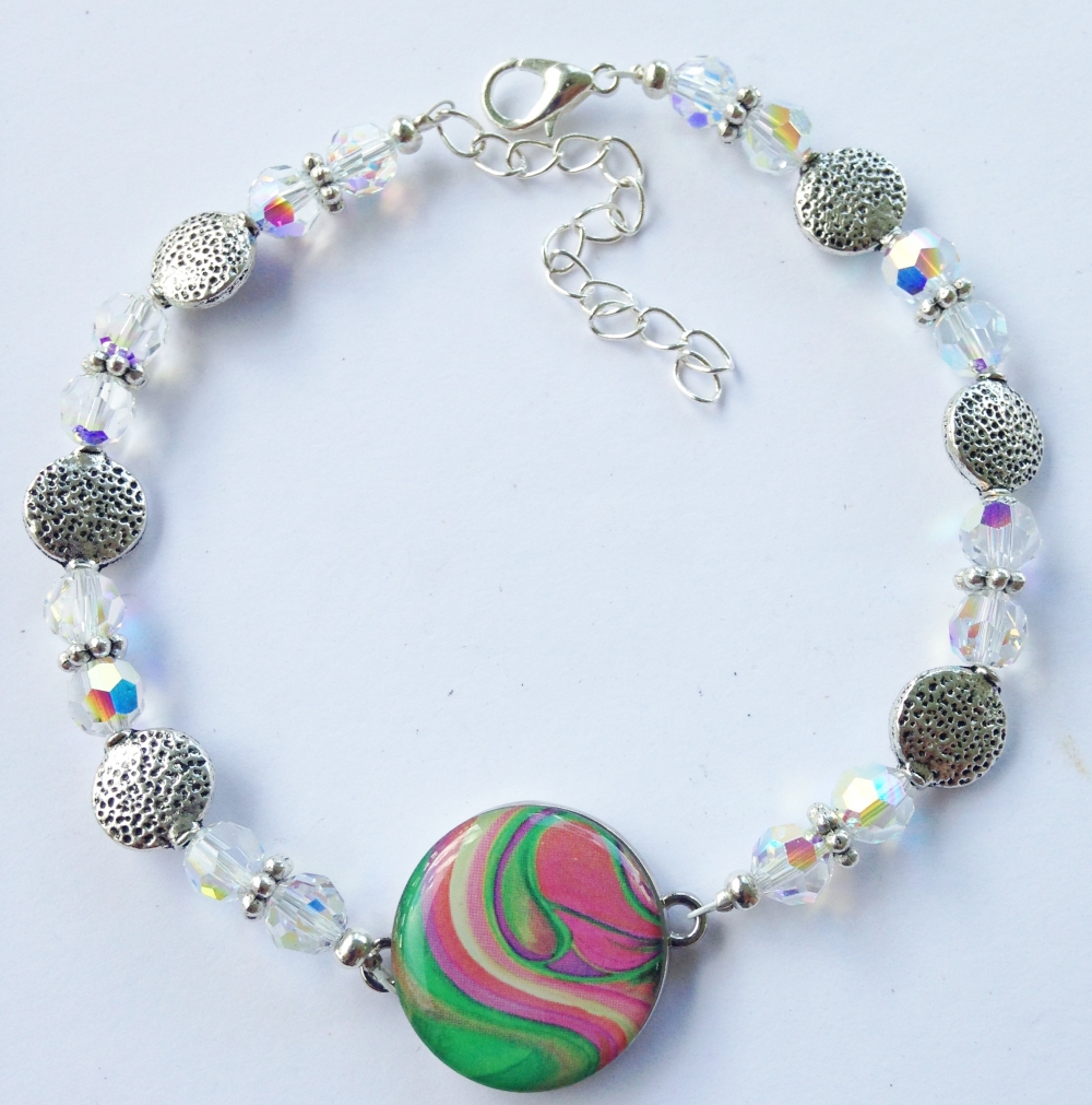 Aurora Borealis Crystal Ball Marker Ankle Bracelet 4SWCG One Putt