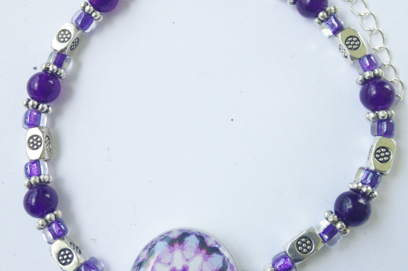 One Putt Designs Amethyst Ball Marker Ankle Bracelet or Wrist Bracelet