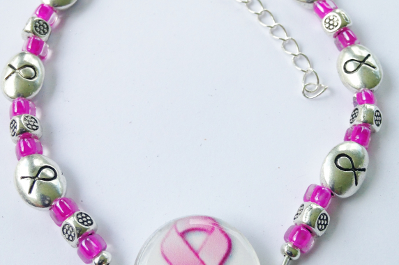 Breast Cancer Awareness Ball Marker Ankle Bracelet