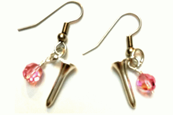 Rose - Light Pink Swarovski Crystal Ball w/Tee Earrings