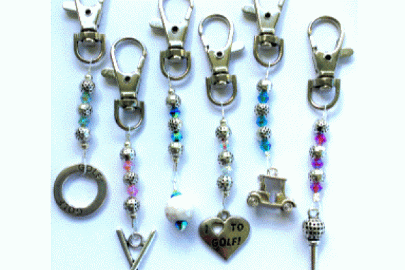 Zipper Pulls with Golf Charms