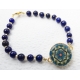 One Putt Designs Lapis Lazuli beads with golf accents Ball Marker Ankle Braceele