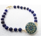 Lapis Lazuli & gold beaded Ball Marker Ankle Bracelet One Putt Designs Lapis Lazuli beads with golf accents Ball Marker Ankle Braceele