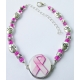 Awareness Ribbon Ball Marker Ankle Bracelet Breast Cancer Awareness Ball Marker Ankle Bracelet