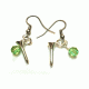 Peridot Green Swarovski Crystal Ball w/Tee Earrings