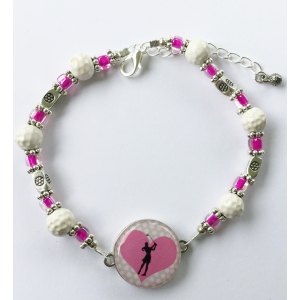 Ceramic Golf Balls with Bright Pink Triangle Beads