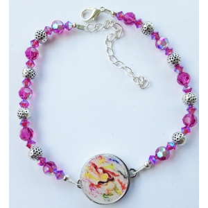 Fuchsia & Golf Ball Marker Ankle Bracelet