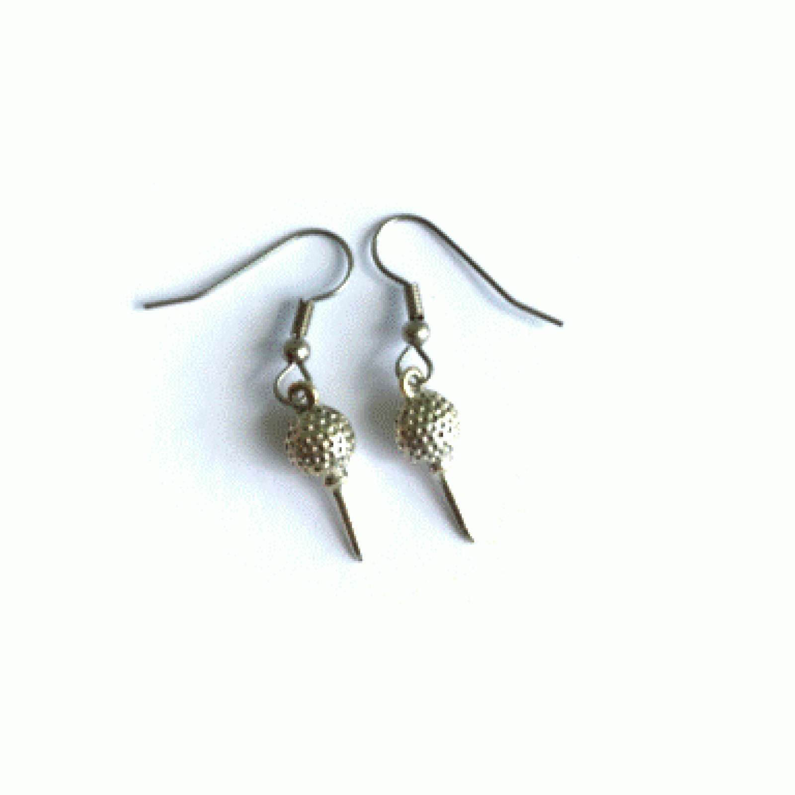 Pewter Golf Ball and Tee Earrings One Putt Designs
