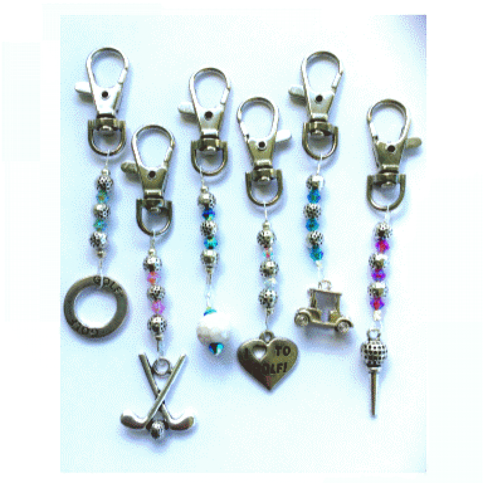 Zipper Pulls with Golf Charms